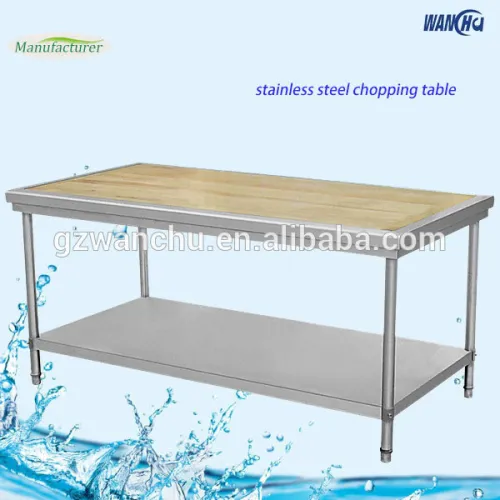 Heavy Duty Wooden Kitchen Island Work Table With Stainless Steel/wooden