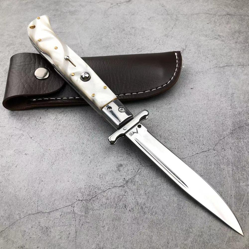 Spring Switch Blade Pocket Knife With Backlock