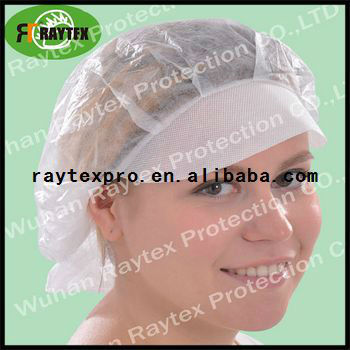 Non-woven Disposable Peaked Cap With Hairnet