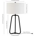 Blackened Bronze Floor Lamp White Fabric Drum Shade