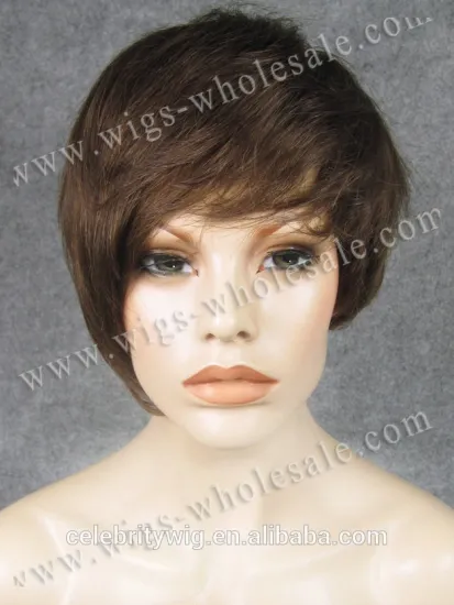 Short mono skin top remy human hair glueless lace wig top high quality