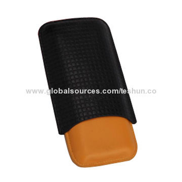 Cigar Tube with Fixed Color, Made of PU or Genuine Leather, MOQ of 3,000 Sets