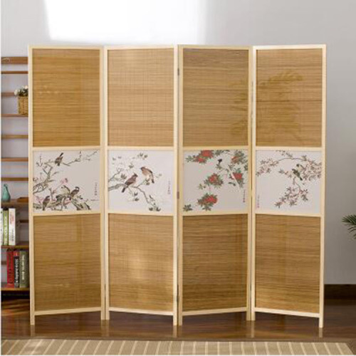 Folding Wood Bamboo Divider Room Divider Privacy Screen