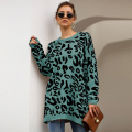 Women`s Casual Leopard Print Long Sweaters