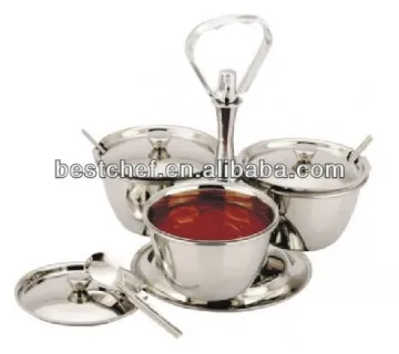 Kinox 18-10 stainless steel Luxe 3-bowl condiment server