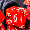 Flower Featured DND Razor Edged Dice, Flower Engraving DNDND 7 PCS D&D Dice Set for Dungeons and Dragon Tabletop Game