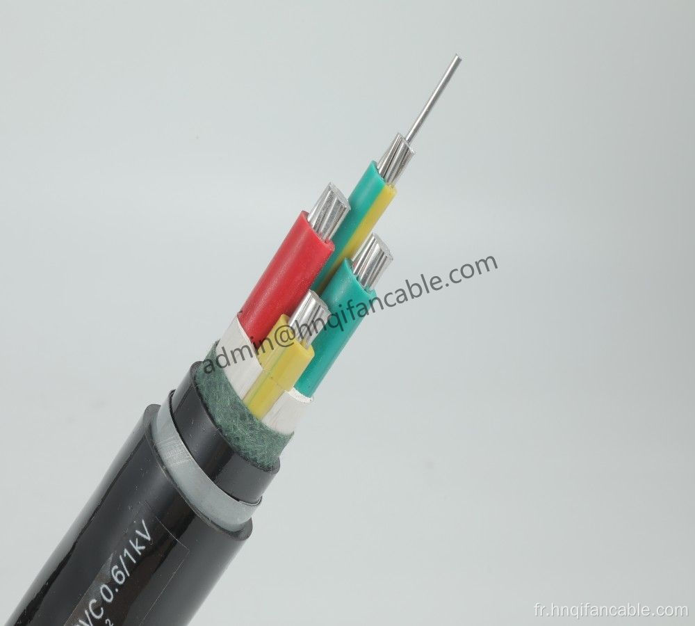 0,6 / 1kV PVC Câble d'alimentation blindé isolé 3 × 95 + 1 × 50