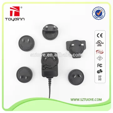 CE GS UL FCC RoHS input 100v 240v AC to power supply 12V 1A DC interchangeable plug power adapter