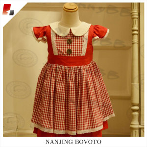 JannyBB red check flutter sleeve toddler dress