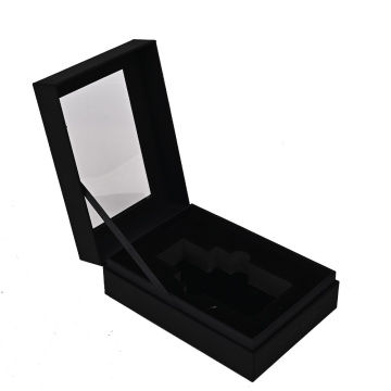 Flip jewelry black packaging box