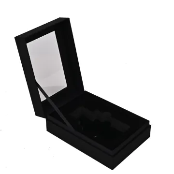 Flip jewelry black packaging box