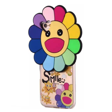 2016 Ultra Slim hard cute silicone sunflower liquid glitter back cover for sony xperia xa / x performance f8131/f8132 colorcase