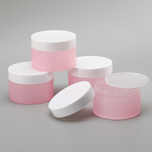 fábrica no atacado de parede dupla 100g vazio fosmético Creme de plástico jarra rosa gel UV para creme para o rosto