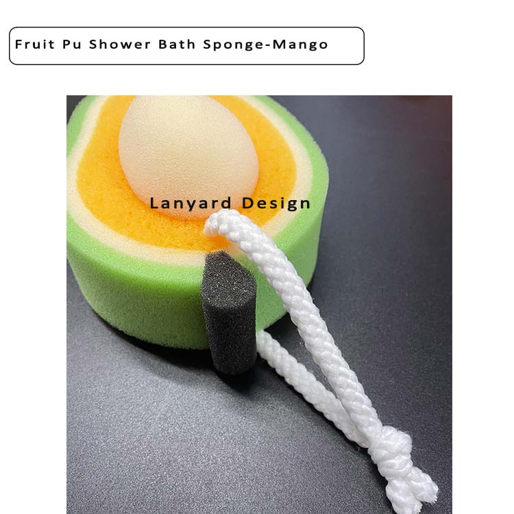 Lanyard Design Mango Shape Fruit Bath Sponge Jpg