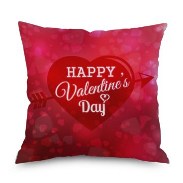 Valentine's Day Red Rose Linen Pillow Case with LOVE Letters - Perfect Holiday Home Decorative Pillow Cover