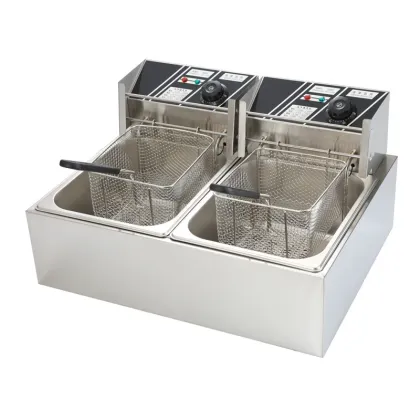 6L+6L Double-Tank Electric Deep Frying Machine Stainless Steel Catering Equipment Turkey Fryer