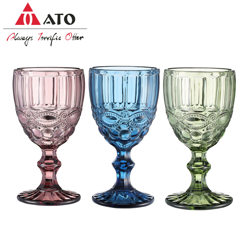 Винтажное шампанское голубое янтарное водяные чашки окрашенных стеклянных посудов