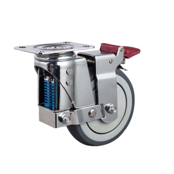 double spring loaded rubber caster wheels