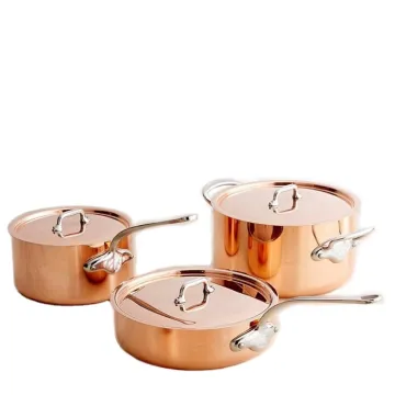 OEM Tri-ply Copper Clad Cookware Set - 6 Piece Pot and Pan Set for Kitchen Cooking