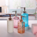 Transparent glass bottle hand soap dispenser