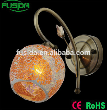 Modern antique brass chrome novel design E27/E14 mosaic glass bedsite wall light