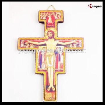 Big wood wall cross catholic pendant