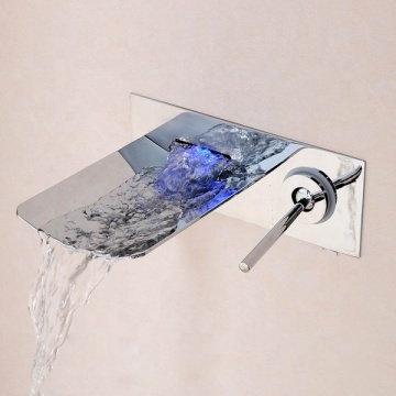 Artistic LED Lighted Single Handle Hot Cold Water Mixer Tap for Wash Basin and Bathroom Faucet in Brass Finish