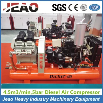 2V4.0/5 Piston Driven Air Compressor with Jack Hammer for Building Road