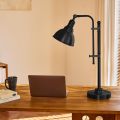 Rustic Farmhouse Task Lamp 25-29 Inch Metal Reading Light