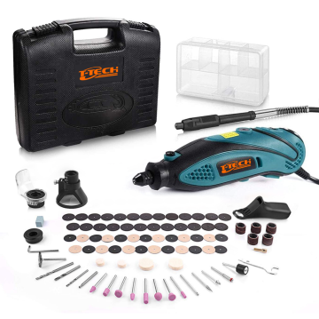 Professional Rotary Tool Kit: 5-Speed Electric Drill Set with Flexible Shaft, 1000-32000 RPM, Grinding & Engraving Accessory Set in Carry Case