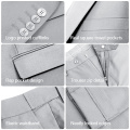 WYWK 2 Piece Men's Suit Wedding Party-Light Gray-XL