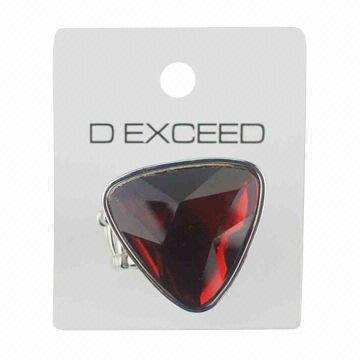 Faceted Triangle Siam Cocktail Ring, Matching Items Available, In Stock
