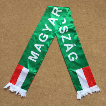 Shining Soft Satin EUFA MAGYARORSZAG Promotional Football Fan Scarf