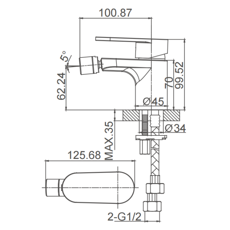 brass bidet mixer