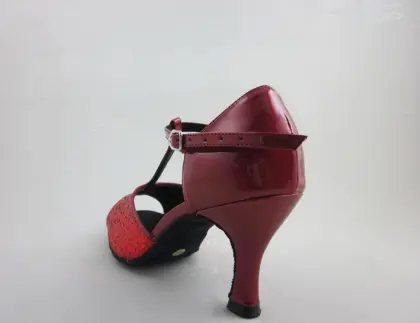 Red Leather ladies salsa shoes
