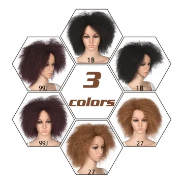 Afro Wig for Women African   Yaki Straight Short Wig Cosplay Hair