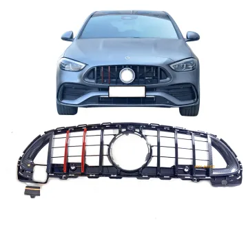 Black GT Style Front Bumper Mesh Grille for Mercedes-Benz C-Class W206 2020-2021