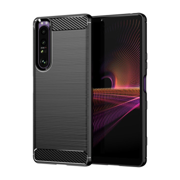 Drop-Resistant Silicone Soft Carbon Fiber Phone Case for Sony Xperia Models