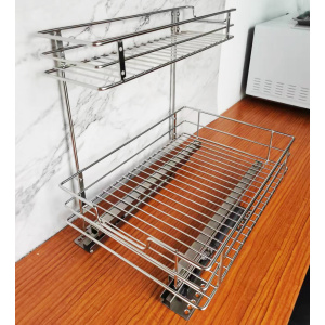 2 tier pull out cabinet organizer