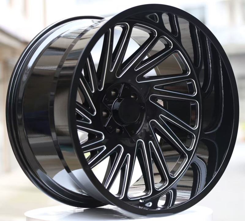 Gloss Black Milled 24-inch Wheel Rim