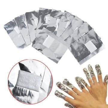 100 pezzi per le nail art professionali: cuscinetti per chiodi in alluminio, foglio di cotone naturale e cuscinetti di rimodellamento per unghie