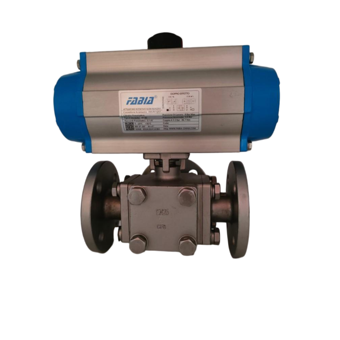 Van bi mặt bích ba mảnh khí nén