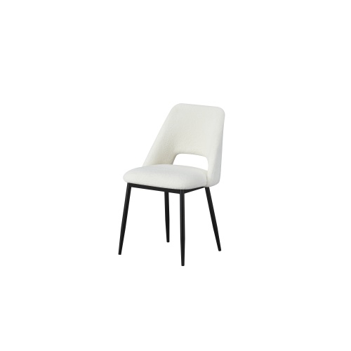 Silla de comedor en casa tela blanca y asiento