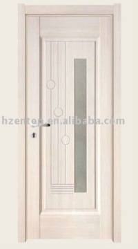 Off-white door !! Tempered glass insert wood interior door/flush door/folding door (EA-2155)