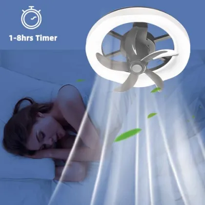 Low Profile Ceiling Fan with Integrated Light