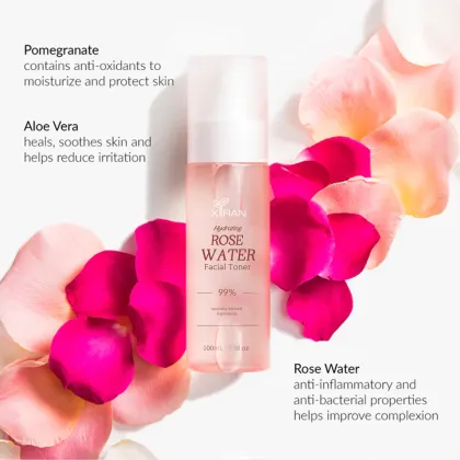 Private Label Rose Water Face Toner - Anti-Aging Hydrating Moisturizing Spray