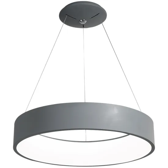Circle Light Ring Acrylic Chandelier: Black/Grey/White Simple Round Lighting