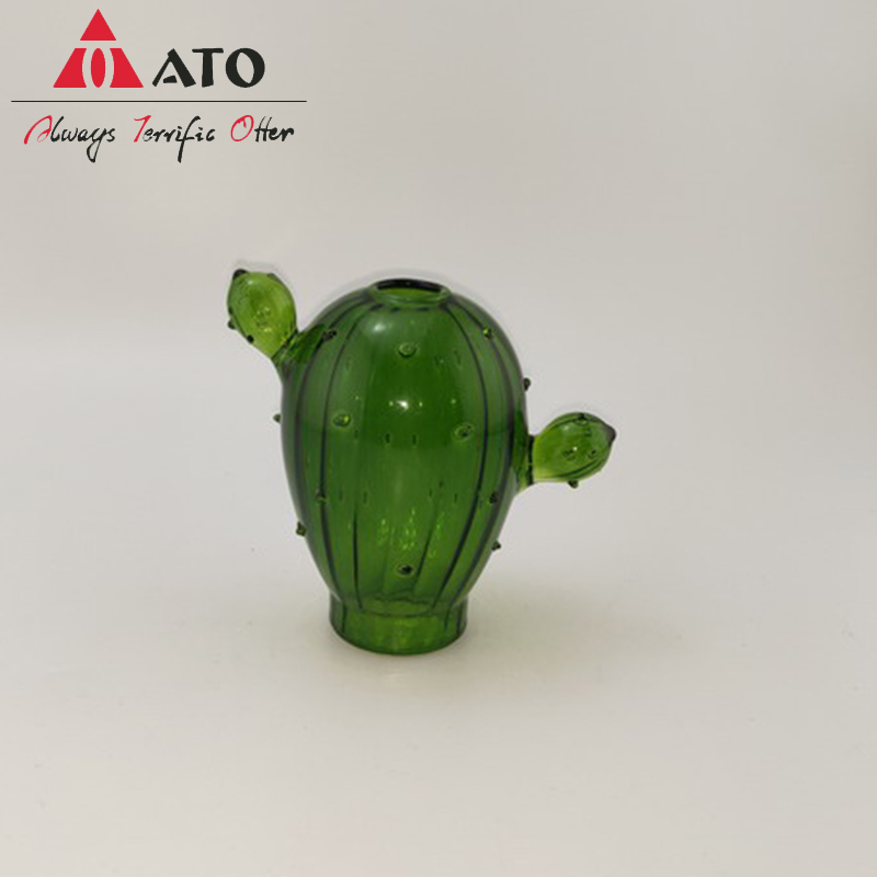 Vaso de vidro em forma de cacto de bola de bola personalizada por atacado