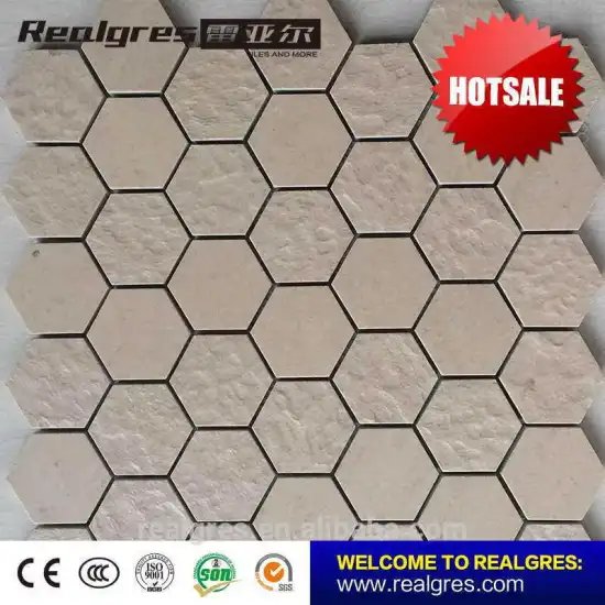 Trade Assurance Foshan design hexagon stone mosaic tile