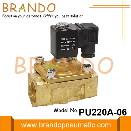 PU220A-06 Shako Type Brass Solenoid Valve 3/4'' 220V